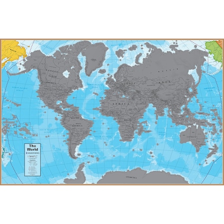 Hemispheres Scratch Off World 24'' x 36'' Laminated Wall Map SCR01